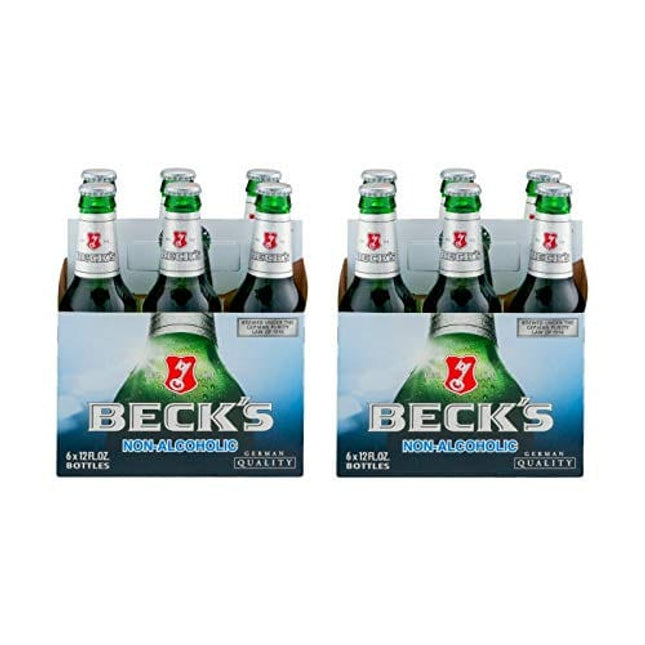 Malt Beverage Beck's German Non Alcoholic Beer 2 Packs of 6 Glass Bottles 12 fl.oz/354ml