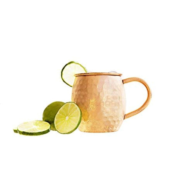 Alchemade 100% Pure Hammered Copper 16 Oz Barrel Mug For Moscow Mules, Mint Juleps, & All Other Cocktails - Made to Last a Lifetime Without Tarnishing
