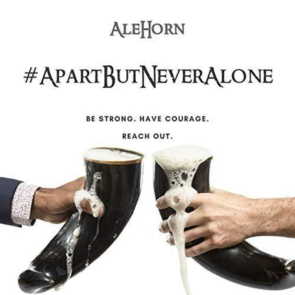 AleHorn Authentic Drinking Horn Curved Style - Polished Finish - XL- Viking Style Genuine Handcrafted Viking Beer Cup for Ale, Mead -Food Safe - Medieval Style Inspired by Game of Thrones - Great Gift