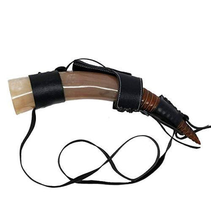 AleHorn Authentic Drinking Horn Curved Style - Polished Finish - XL- Viking Style Genuine Handcrafted Viking Beer Cup for Ale, Mead -Food Safe - Medieval Style Inspired by Game of Thrones - Great Gift