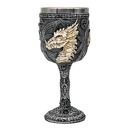 Medieval GOT Dragon wine goblet - D&D Game chalice cup of Thrones Merchandise dungeons and dragons gift Party 7oz Stainless Steel Gothic Drinking cups