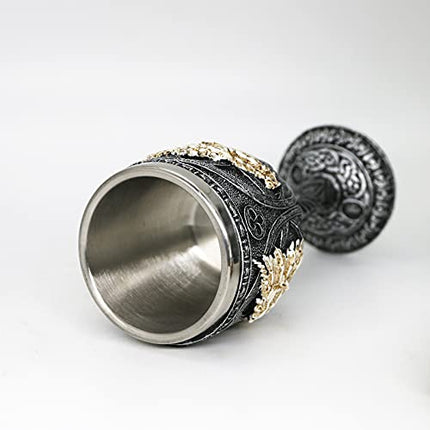 Medieval GOT Dragon wine goblet - D&D Game chalice cup of Thrones Merchandise dungeons and dragons gift Party 7oz Stainless Steel Gothic Drinking cups