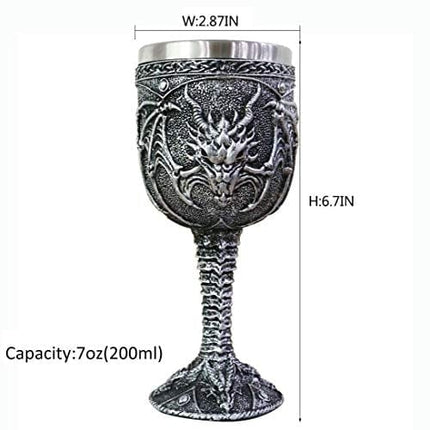 Roaring Fire Dragon Goblet - Medieval Wine Chalice Drinking Cup - Ideal Novelty Gothic Gift Party Idea