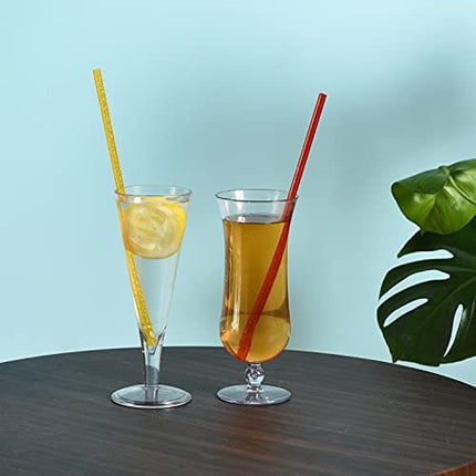 ALINK 12-Pack Glitter Reusable Clear Plastic Straws, 11" Long Hard Tumbler Drinking Straws with Cleaning Brush (10 Colors)