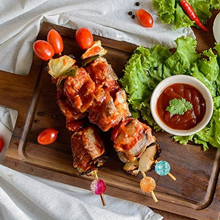 ALINK 100-Pack Cocktail Picks, Colorful Wooden Toothpicks Cocktail Sticks for Party Appetizers - 4.72 inch