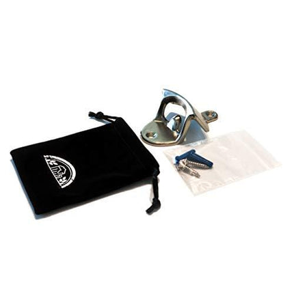 Allwell Select Cap Samurai Wall Mounted Bottle Opener With Magnetic Cap Catcher - Stainless Steel Finish For Indoor or Outdoor Use