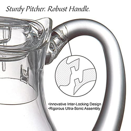 Amazing Abby - Bubbly - Acrylic Pitcher (72 oz), Clear Plastic Water Pitcher with Lid, Fridge Jug, BPA-Free, Shatter-Proof, Great for Iced Tea, Sangria, Lemonade, Juice, Milk, and More