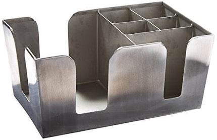 American Metalcraft BARS7 Stainless Steel Bar Caddy with 6 Compartments, Satin Finish, Silver