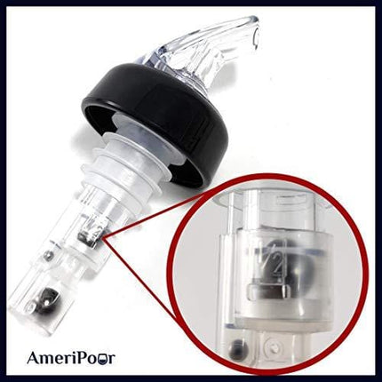 Ameripour - Measured Liquor Pourer - Patron Pour Spout - Made 100% In The USA. Bar Spouts That Don't Leak - No Cracks, Just A Perfect Cocktail Pour Every Time. (Clear, 1.5oz (45ml) - 3 Pack)