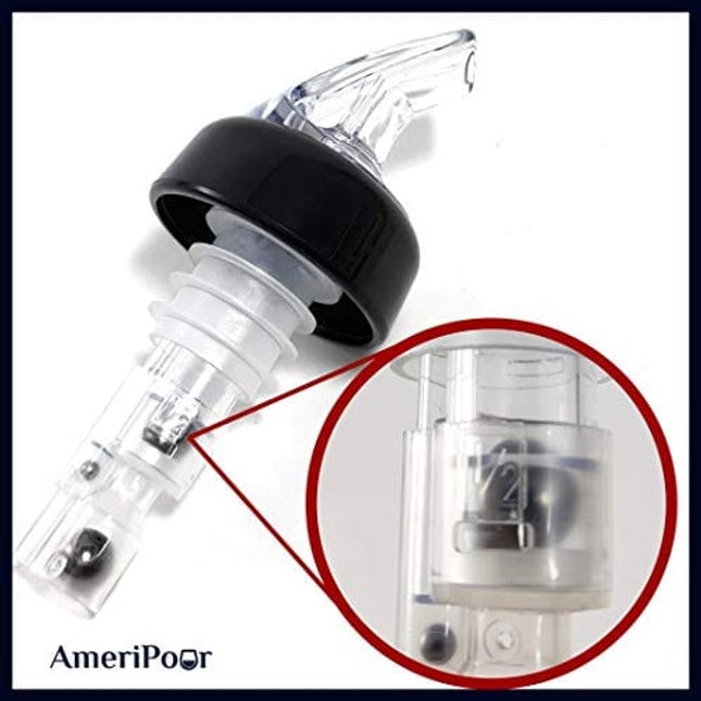 AmeriPour - Measured Pourer - Liquor Bottle Pourers - Collared - (3pk) Made 100% In USA. Bar Spouts That Don't Leak - No Cracks. A Perfect Pour Everytime. Great For Wine! (Clear, 1oz (30ml) - 3 Pack)