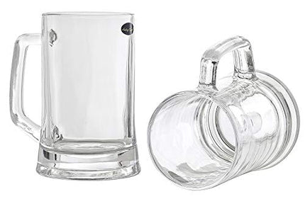Amlong Crystal Lead-Free Beer Mug - 12 oz (Right For 1 Bottle), Set of 2