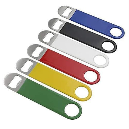 Anbers Rubber Coated Stainless Steel Flat Beer Bottle Opener, Bar Keys Set of 6