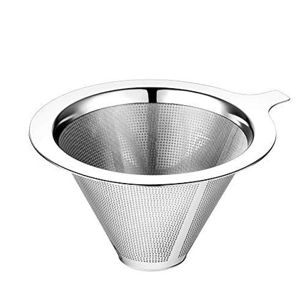ANNMEXX Upgraded Pour Over Coffee Filter, Coffee Dripper, Paperless Mess Stainless Steel Coffee Filter, Maker One to Two Cup Coffee, Keeping Nature Coffee Flavour, Easy to Use and Clean (1-2Cups)