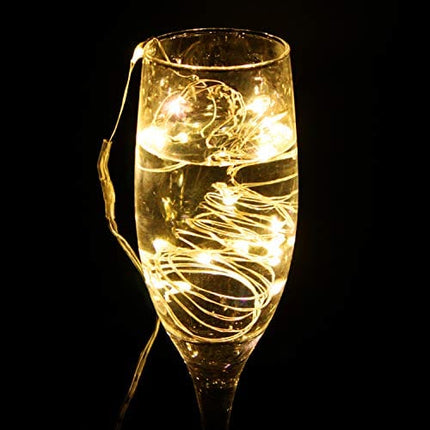 Wine Bottle Lights with Cork 20 LED Copper Wire String Lights, Pack of 6 Battery Operated Starry String Led Lights for Bottles DIY Christmas Wedding Party Decoration ( Warm White )