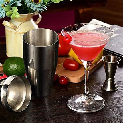 24 oz Cocktail Shaker Bartender Set by Aozita, Stainless Steel Martini Shaker, Mixing Spoon, Muddler, Measuring Jigger, Liquor Pourers with Dust Caps and Manual of Recipes, Professional Bar Tools