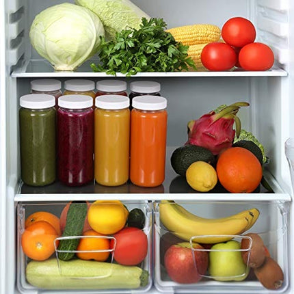 Aozita 8-Pack 16 oz Glass Juice Jars With Airtight Lids
