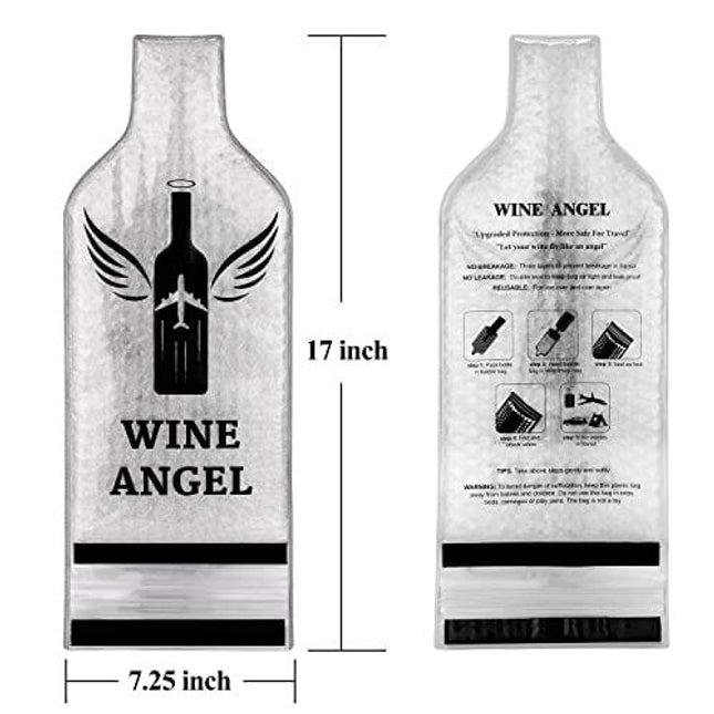 [UPGRADED PROTECTION] 4 Set (8 pcs) Reusable Wine Bags for Travel, Wine Travel Protector, Bottle Travel Sleeve Case For Airplane, Car, Cruise, TRIPLE Protection Luggage Leak-proof Safety Impact Resist