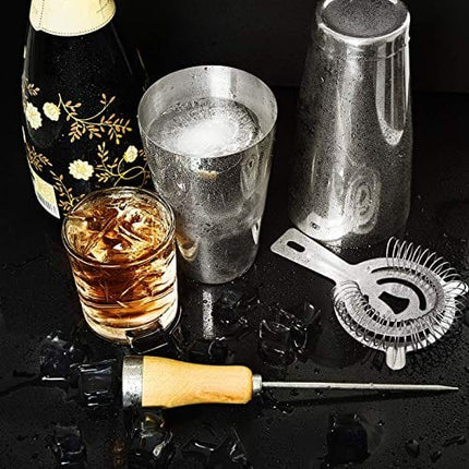 AQUEENLY Stainless Steel Ice Pick with Safety Wooden Handle for Kitchen, Bar, 8.6 Inches, 3 PCS