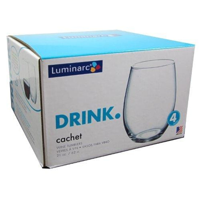 ARC International Cachet 21 Ounce Stemless Wine Glass, Set of 4, Set, 1, Clear