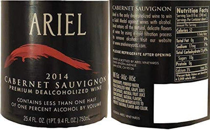Ariel Cabernet Sauvignon Wine 750ML 2 PACK Alcohol Removed Dealcoholized 25.4 oz Red Oak Aged