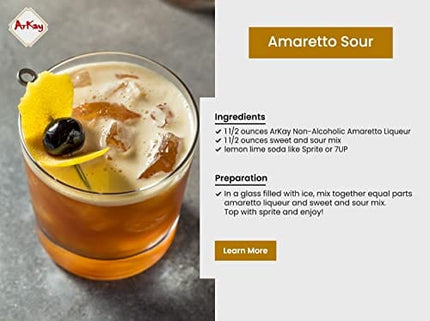 ArKay Non-Alcoholic Amaretto | Make Great Zero Proof Cocktails | Amaretto Alternative | 0 Calories 0 Sugar