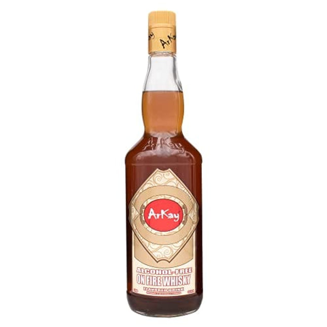 ArKay Non-Alcoholic On Fire Whisky | Make Great Zero Proof Cocktails | Whiskey Alternative | 0 Calories 0 Sugar |