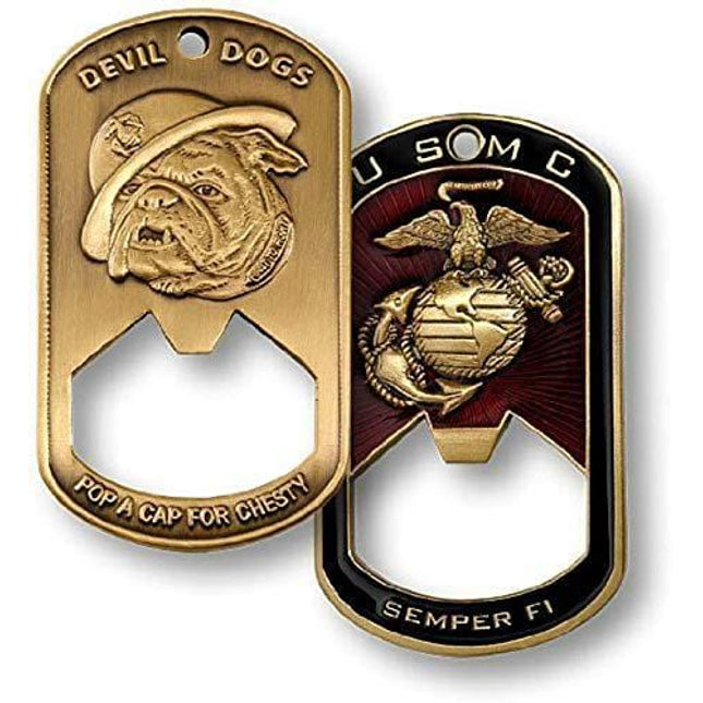 U.S. Marine Corps Semper Fi Devil Dogs Dog Tag Bottle Opener
