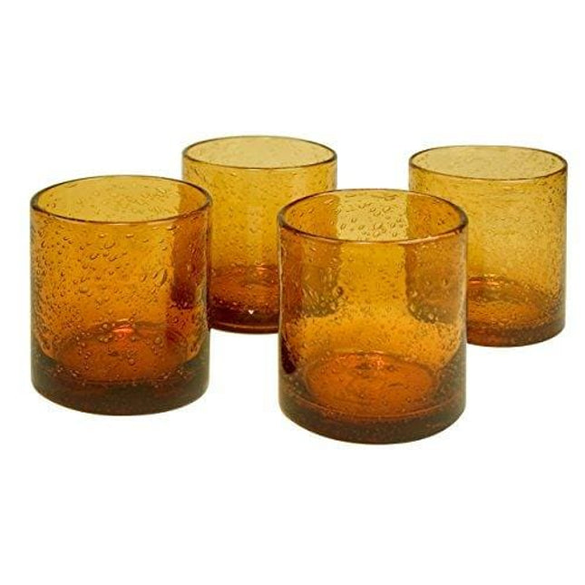 Artland Iris Glass, Set Of 4, 14 oz, Amber