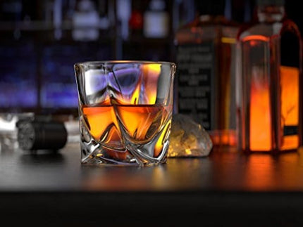 Ashcroft Twist Whiskey Glasses - 10oz - Set or 2 - Rocks Whisky Glasses - Crystal Scotch glasses or Bourbon Whisky Glass - The ideal old fashioned whiskey glass - Whiskey Glasses for men