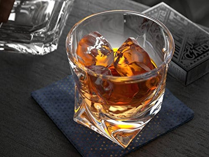 Ashcroft Twist Whiskey Glasses - 10oz - Set or 2 - Rocks Whisky Glasses - Crystal Scotch glasses or Bourbon Whisky Glass - The ideal old fashioned whiskey glass - Whiskey Glasses for men