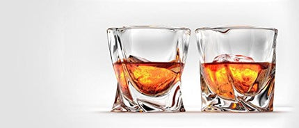 Ashcroft Twist Whiskey Glasses - 10oz - Set or 2 - Rocks Whisky Glasses - Crystal Scotch glasses or Bourbon Whisky Glass - The ideal old fashioned whiskey glass - Whiskey Glasses for men