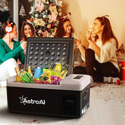 AstroAI Portable Freezer 12 Volt Car Refrigerator 16 Quart(15 Liter) Fridge for Car, RV, Van, Vehicle, Boat, Portable Freezer (-4℉~68℉) for Camping, Travel, Fishing Outdoor — 12/24V DC and 100/240V AC