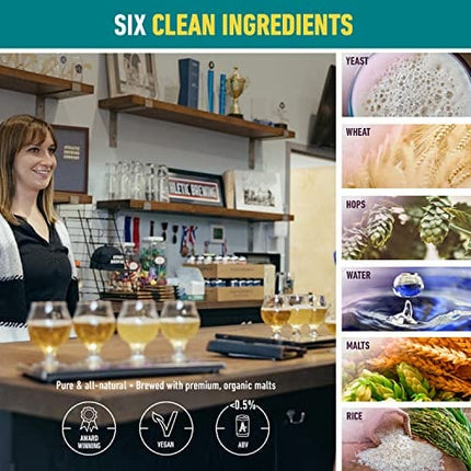 Athletic Brewing Company Craft NA - 12 Pack x 12 Fl Oz Cans - Upside Dawn Craft Golden - Low-Calorie, Award Winning - Subtle Aromas with Floral and Earthy Notes