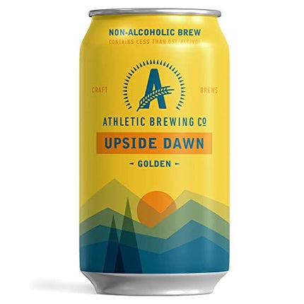 Athletic Brewing Company Craft NA - 12 Pack x 12 Fl Oz Cans - Upside Dawn Craft Golden - Low-Calorie, Award Winning - Subtle Aromas with Floral and Earthy Notes