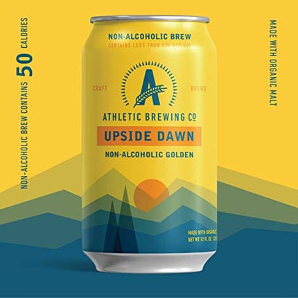 Athletic Brewing Company Craft NA - 12 Pack x 12 Fl Oz Cans - Upside Dawn Craft Golden - Low-Calorie, Award Winning - Subtle Aromas with Floral and Earthy Notes