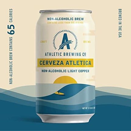 Athletic Brewing Company Craft Non-Alcoholic Beer - 6-Pack Cerveza Atletica and 6-Pack Upside Dawn - Low-Calorie, Award Winning - All Natural Ingredients For A Great Tasting Drink - 12 Fl Oz Cans
