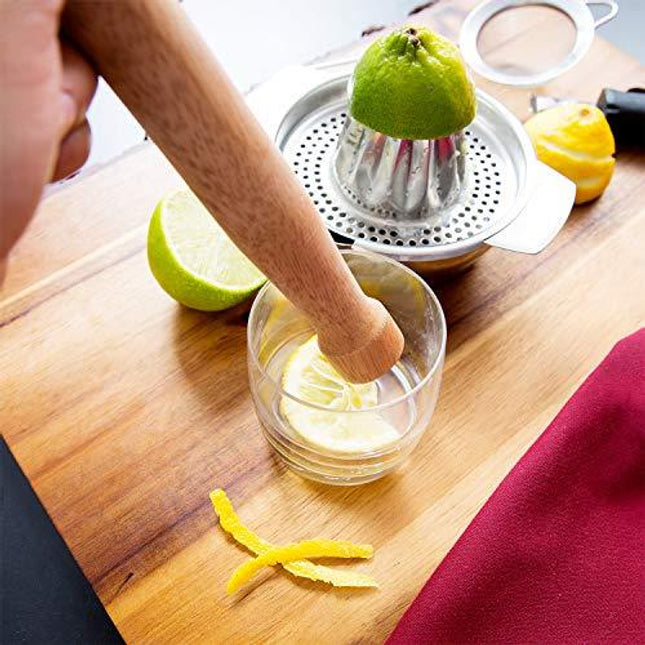 2 Wood Muddler for Cocktails Mojito Drinks, 8 Inch Durable Wooden Muddler Set Pestle Kitchen Bar Tools and Bartender Gadgets