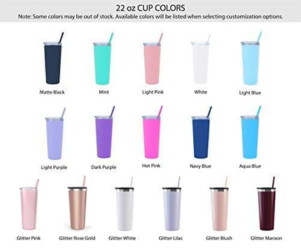 22 oz Nurse's Personalized Stainless Steel Tumbler with Custom Stethoscope Vinyl Decal by Avito - Includes Straw and Lid - Nurse RN - Nurse Gift