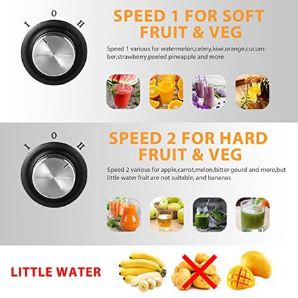 Juicer Machines Bagotte Fruit and Vegetable Juicer Compact Juicer Extractor Wide Mouth Centrifugal Juicer, Easy Clean Juicer, Stainless Steel, Dual-Speed, BPA-Free
