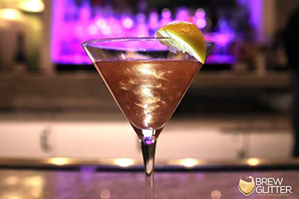 Rose Gold BREW GLITTER Edible Glitter For Wine, Cocktails, Champagne, Drinks & Beverages | 4 Grams | KOSHER Certified | 100% Edible & Food Grade | Kosher Certified | Vegan, Gluten, Nut Free