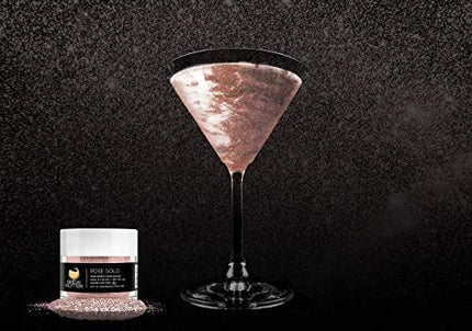 Rose Gold BREW GLITTER Edible Glitter For Wine, Cocktails, Champagne, Drinks & Beverages | 4 Grams | KOSHER Certified | 100% Edible & Food Grade | Kosher Certified | Vegan, Gluten, Nut Free