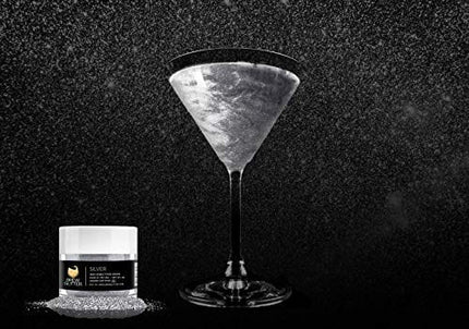 Silver BREW GLITTER Edible Glitter For Wine, Cocktails, Champagne, Drinks & Beverages | 4 Grams | KOSHER Certified | 100% Edible & Food Grade | Kosher Certified | Vegan, Gluten, Nut Free
