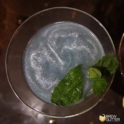 Silver BREW GLITTER Edible Glitter For Wine, Cocktails, Champagne, Drinks & Beverages | 4 Grams | KOSHER Certified | 100% Edible & Food Grade | Kosher Certified | Vegan, Gluten, Nut Free