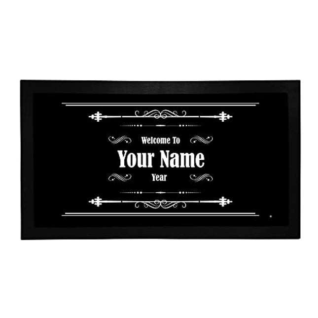 Bang Tidy Clothing Bar Runner Welcome to Your Name's Bar Drip Spill Mat Personalized Bar Gifts