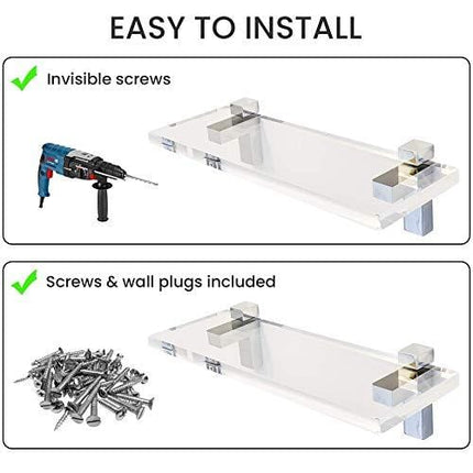 Liquor Bottle Display Shelf - Bar Shelves for Liquor Bottles in Diamond Polish Finish. Acrylic Display for Liquor in Home Bar or for Your Memorabilia Sturdy Acrylic Glass Shelf. Made in USA.