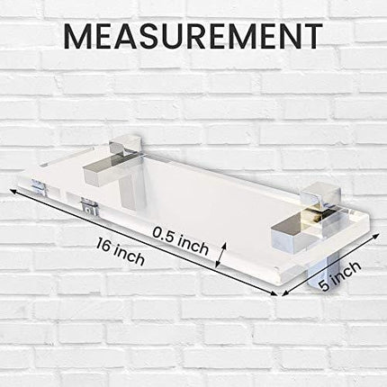 Liquor Bottle Display Shelf - Bar Shelves for Liquor Bottles in Diamond Polish Finish. Acrylic Display for Liquor in Home Bar or for Your Memorabilia Sturdy Acrylic Glass Shelf. Made in USA.