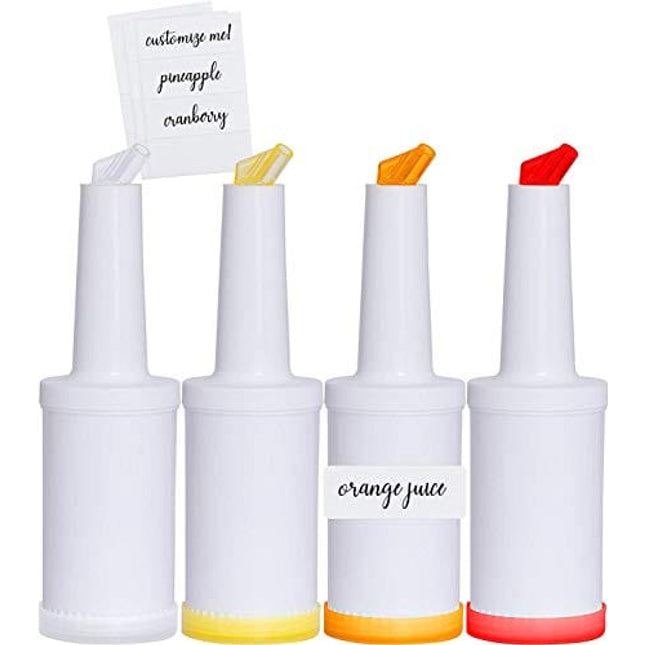 Bar Juice Pourer Store And Pour Containers Pour Bottles Drink Bartender Bottle Bottles Bartending Accessories,Tools,Supplies Pour Spouts Equipment Alcohol,Liquor Dispenser Mimosa, Speed(Combo pack 4)