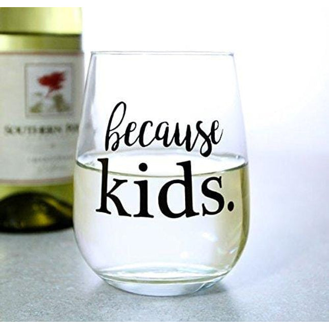 BarConic Because Kids Stemless Wine Glass