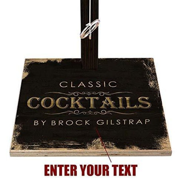 BARCONIC Customizable Tabletop Ring Toss Game - Classic Cocktails Design