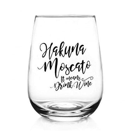 BarConic Hakuna Moscato - Stemless Wine Glass (17oz)